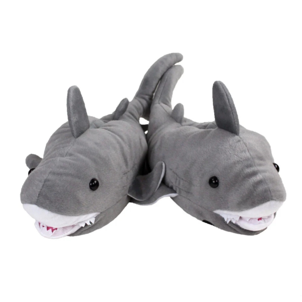 Comfy Feet Shark Animal Gray Kids Slippers